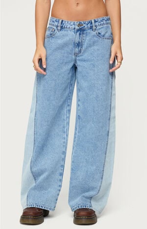 Genna Contrast Panel Low Rise Jeans image number 1