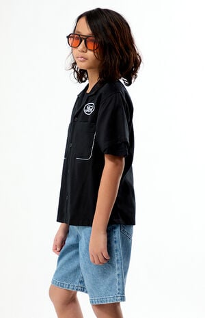 Medium Blue Baggy Denim Shorts image number 4