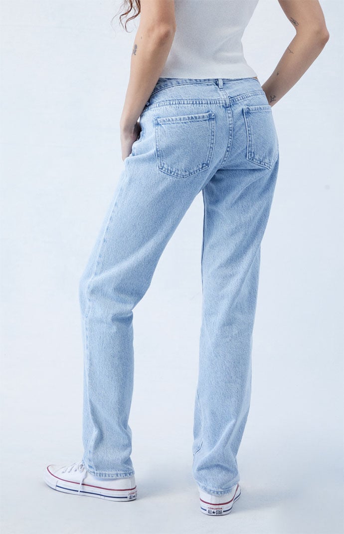 Women's straight leg low rise jeans top