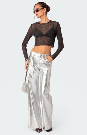 Kim Metallic Faux Leather Pants image number 2