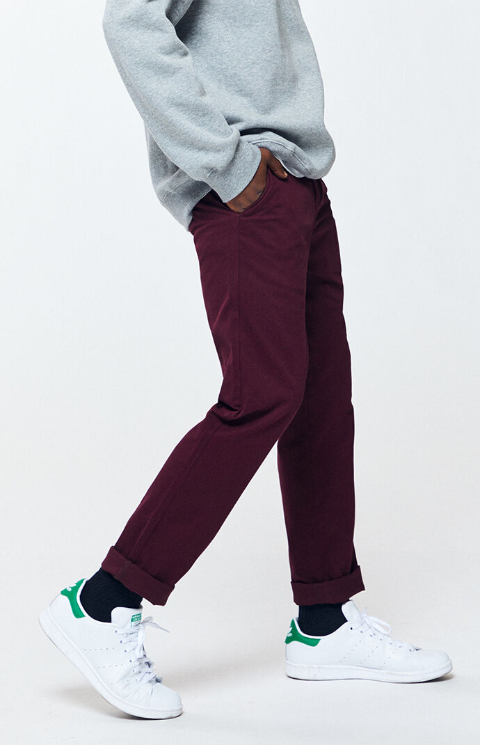 maroon chino pants