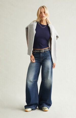 Remi Baggy Barrel Jeans Knee Dart Dark Blue image number 2