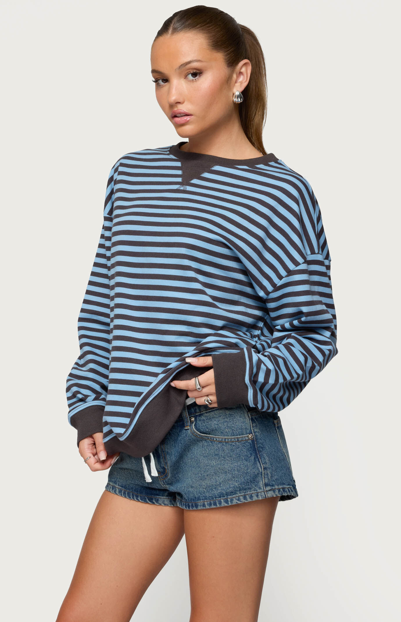 Edikted Onda Striped Sweatshirt