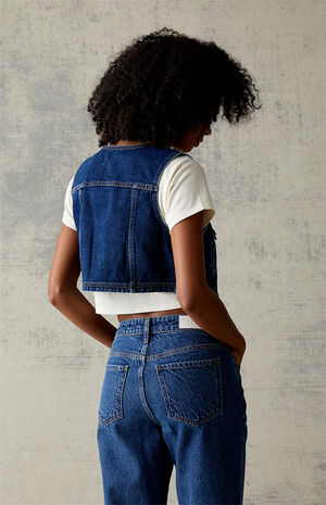 Ultra Cropped Denim Vest image number 3
