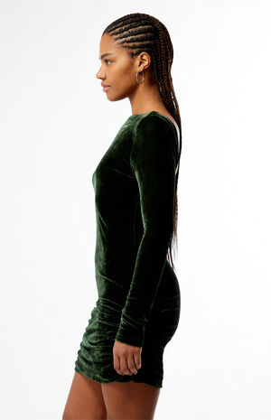 Sonja Velvet Open Back Long Sleeve Mini Dress image number 4