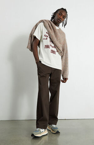 Brown Straight Loose Fit Chino Pants image number 1