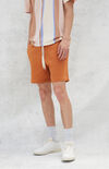 Brown Fleece Drawstring Volley Shorts Brown Fleece Drawstring Volley Shorts image number null
