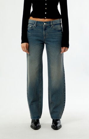 Jordyn Low Rise Straight Leg Jeans Dark Blue image number 2