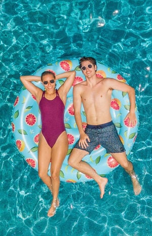 Inflatable Grapefruit Island Pool Float image number 1