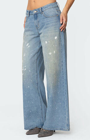 Paint Splatter Low Rise Jeans image number 4