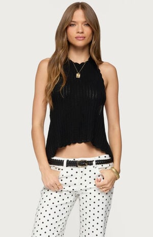 Ivey Backless Crochet Halter Top image number 1