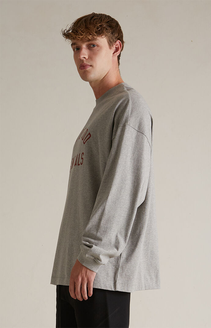 【FOG Essentials】Dark Heather Oatmeal Long Sleeve T-Shirt Fear of God Essentials Dark Heather Oatmeal Long Sleeve T