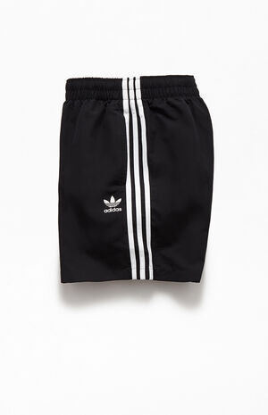 Black 3-Stripe 16" Swim Trunks image number 3