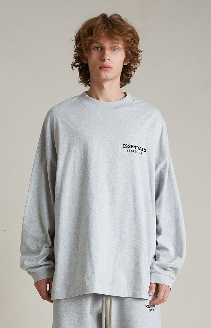 Fear of God ESSENTIALS Light Heather Grey Long Sleeve T-Shirt