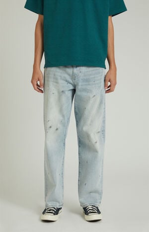 Dylan Baggy Jeans Dirt Splatter Light Indigo image number 1