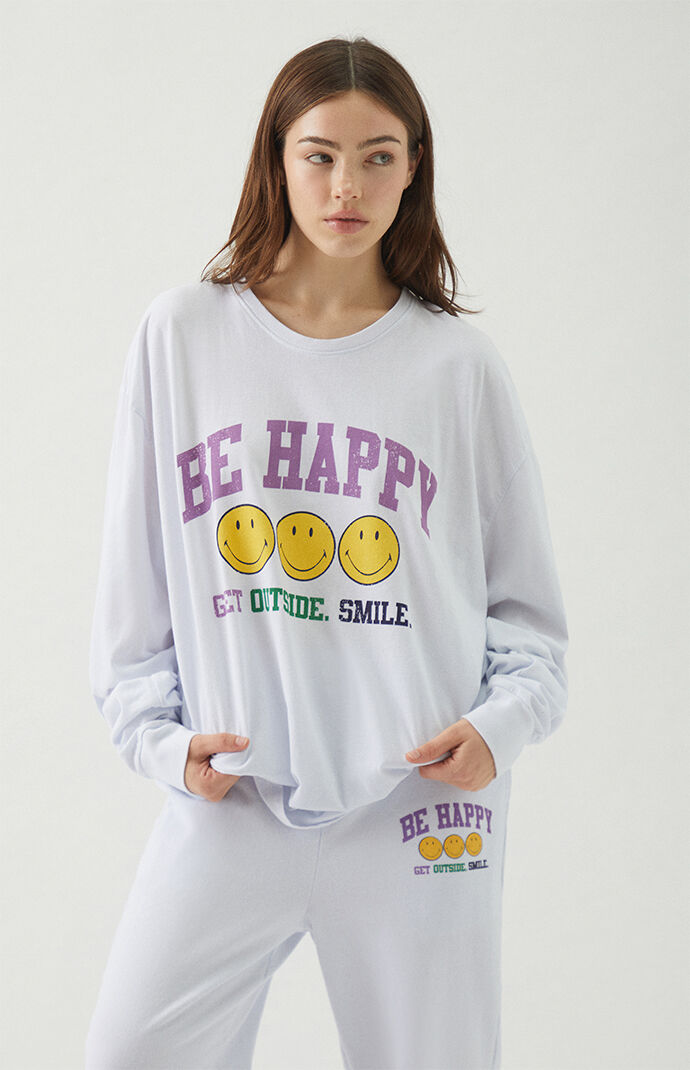 Be Happy Long Sleeve Recycled T-Shirt
