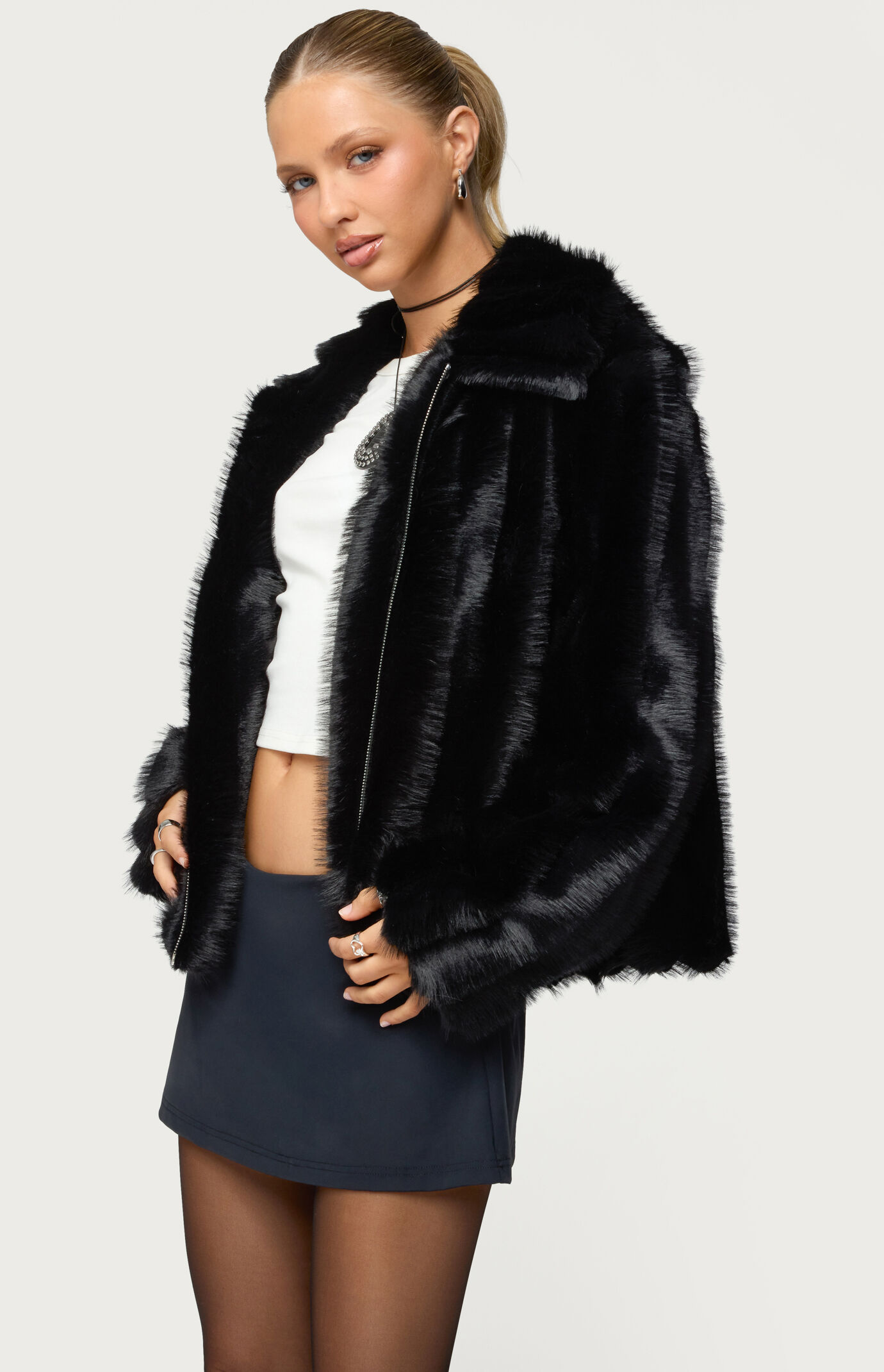 Edikted Tedi Faux Fur Jacket