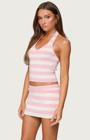 Kezia Striped Knit Halter Top image number 2