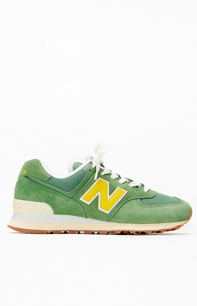 New balance 574 green yellow shop
