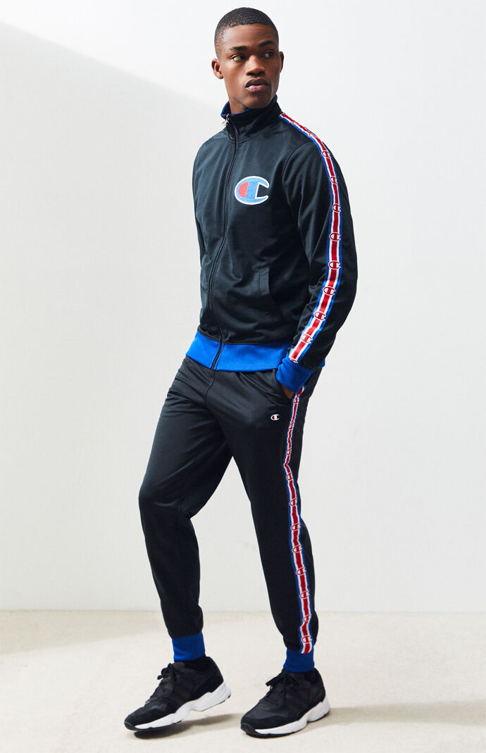 champion side tape track pants