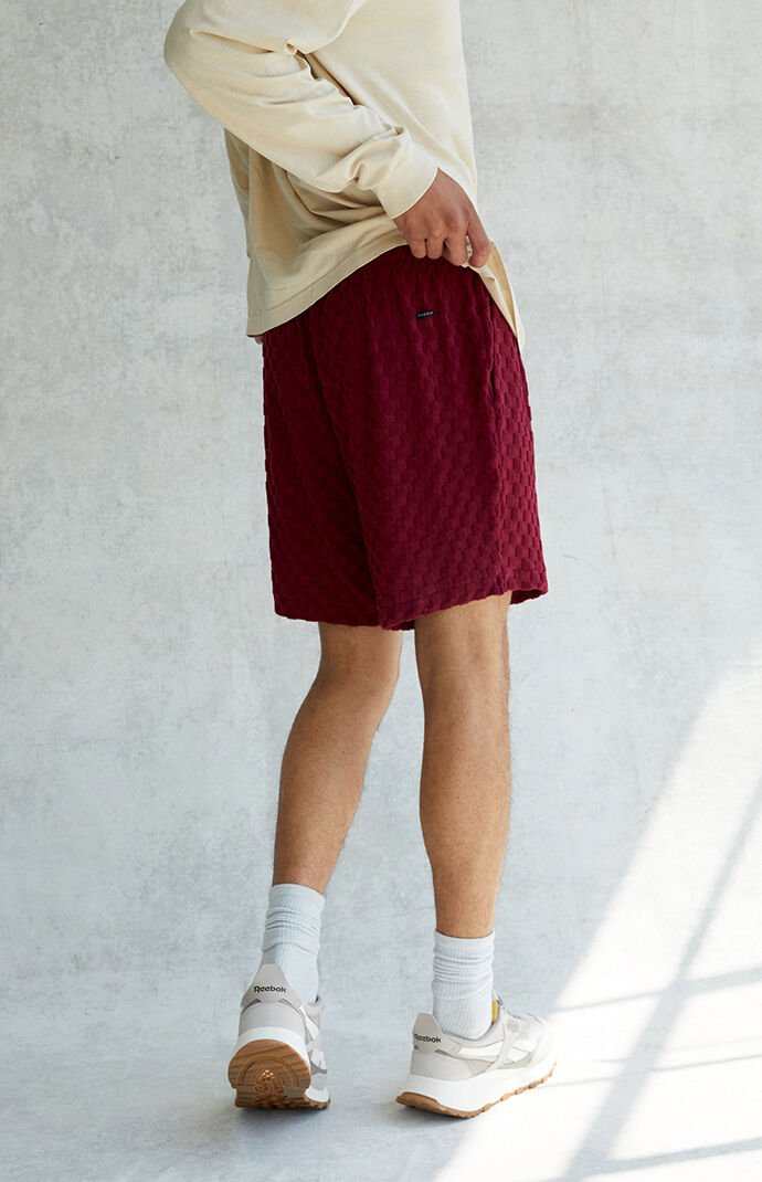 Velour Checkered Volley Shorts