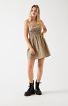 Smocked Plain Mini Dress Smocked Plain Mini Dress image number null