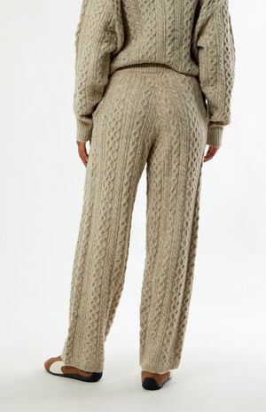 Teddy Cable Knit Baggy Sweatpants image number 4