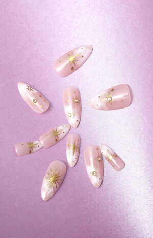 Golden Sun Almond Press-On Nails image number 2