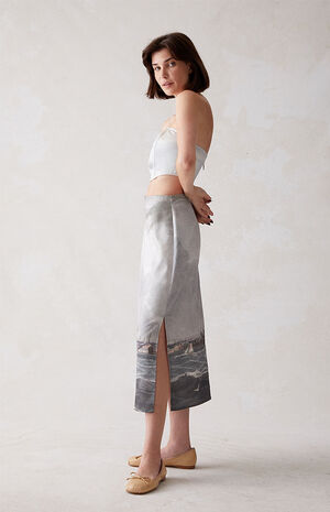 x PacSun Satin Midi Skirt image number 3