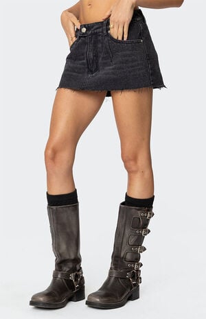 Clementine Low Rise Denim Micro Skort image number 3