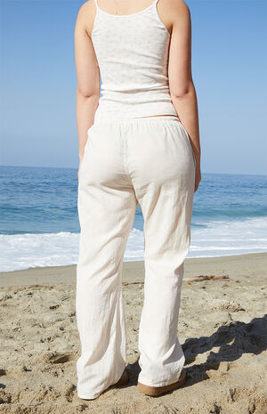 Sand  Anastasia Linen Pants image number 4