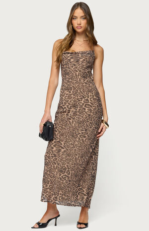 Ayanah Leopard Printed Backless Maxi Dress image number 5