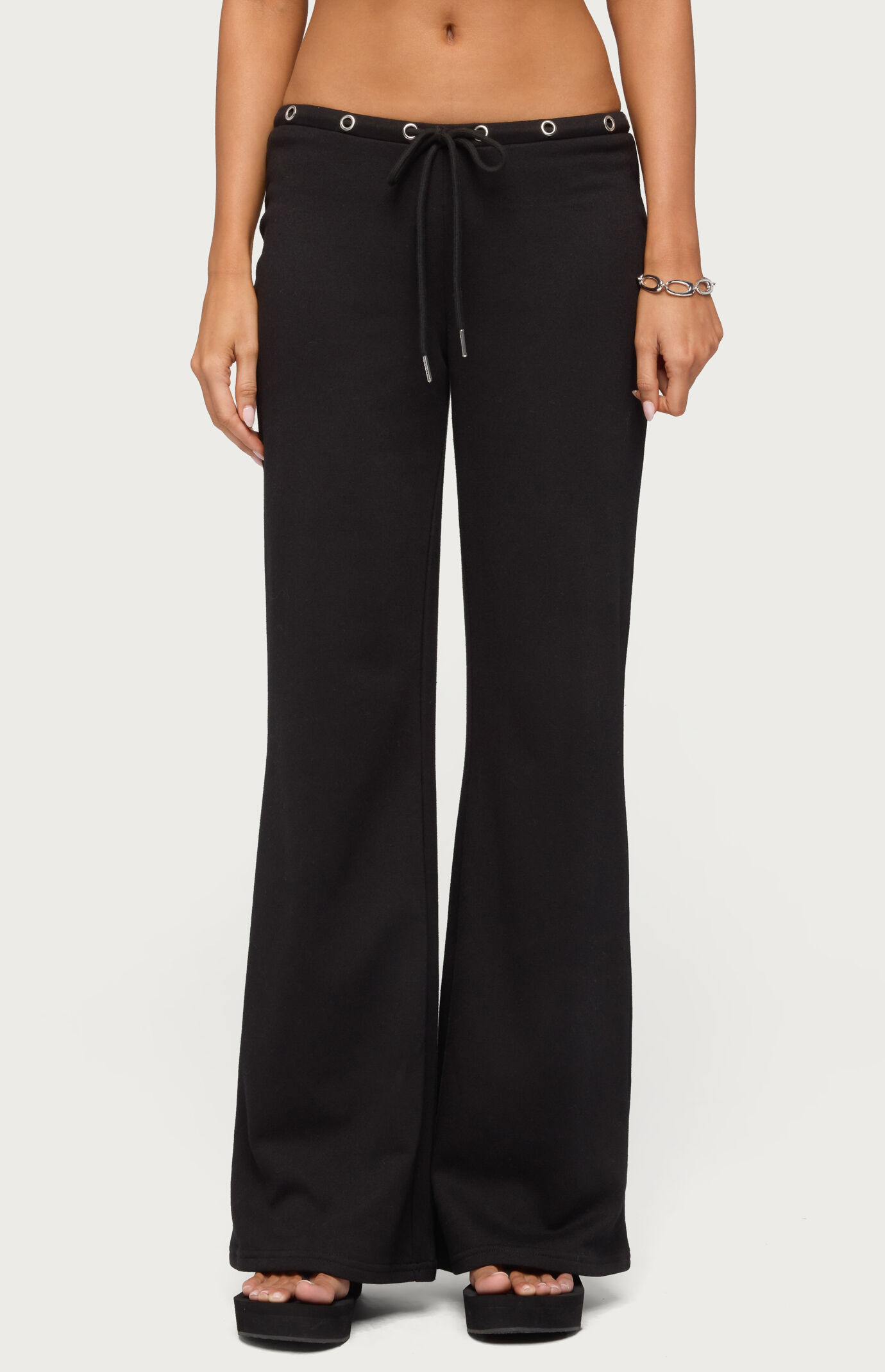 Edikted Bronte Grommet Straight Leg Sweatpants