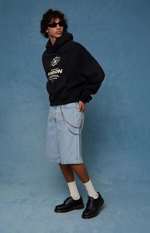 Austin Extreme Baggy Jean Shorts Light Blue image number 2