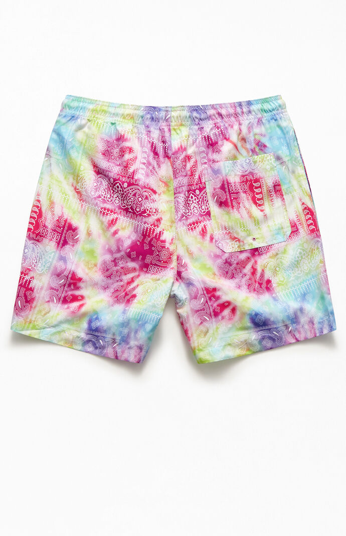 Dye Effect Paisley 17" Swim Trunks