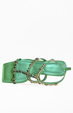 Women's Schantelle Green Jeweled Wedge Sandals image number 4