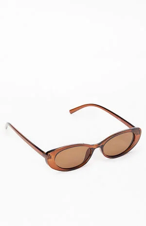Esme Plastic Oval Sunglasses image number 1