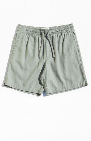 Olive Textured Volley Shorts image number 1
