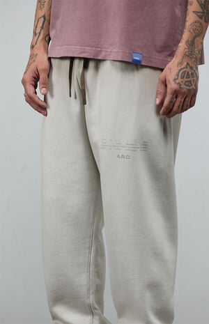 Vintage Khaki Heavyweight Fleece Baggy Sweatpants image number 5