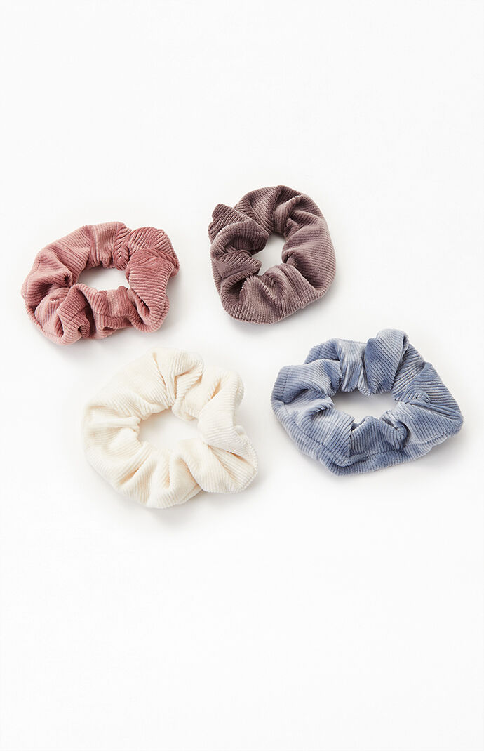 4 Pack Corduroy Scrunchies