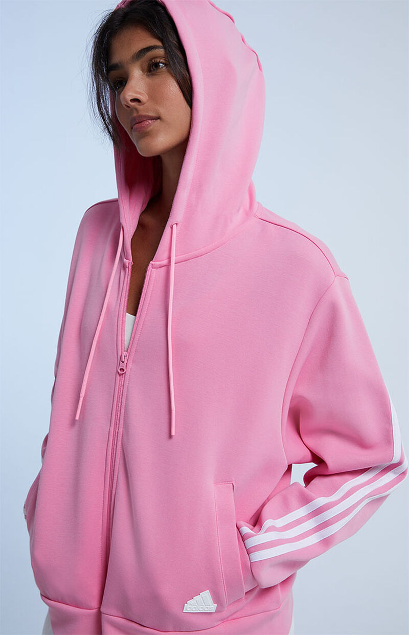 adidas Pink Full Zip Hoodie PacSun