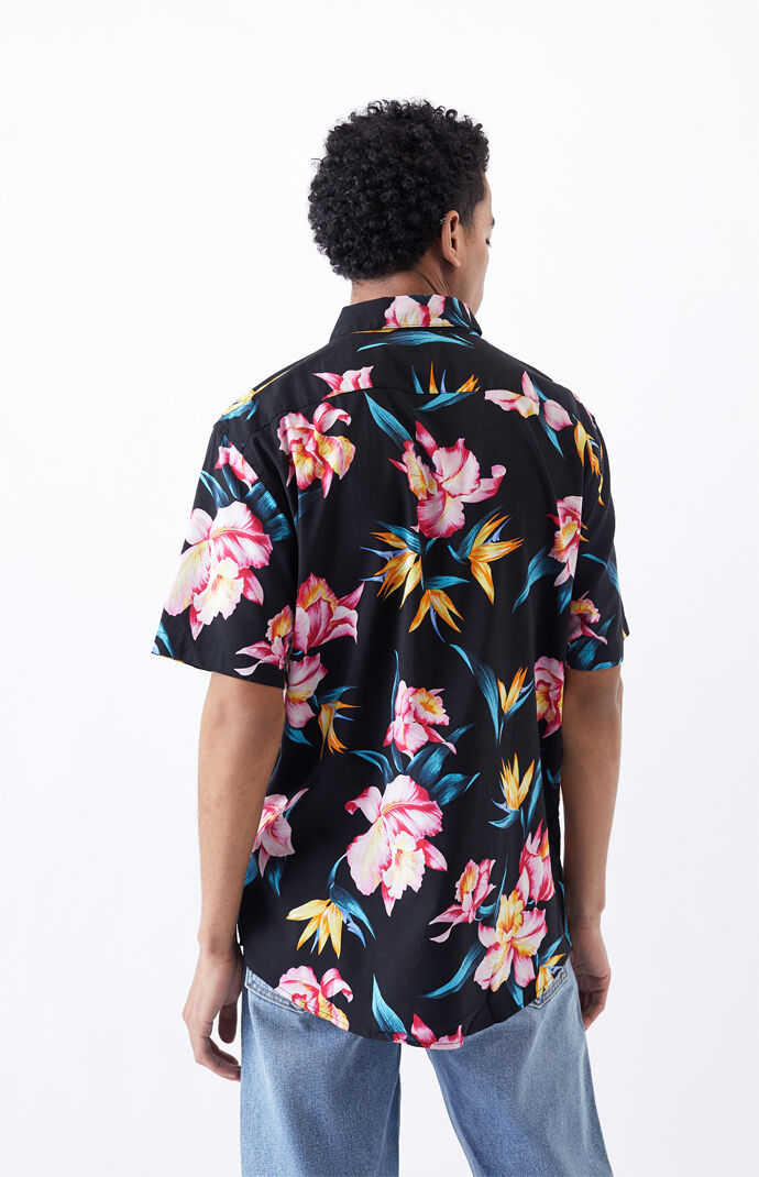 Akora Floral Short Sleeve Button Up Shirt