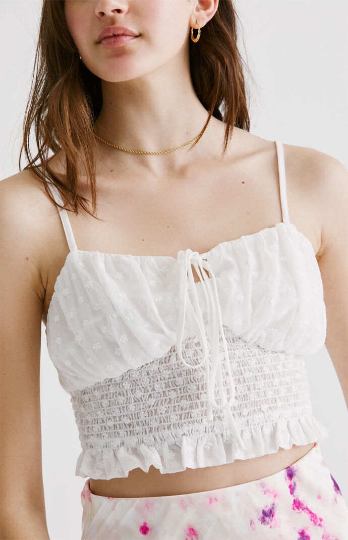Embroidered Keyhole Cami Top