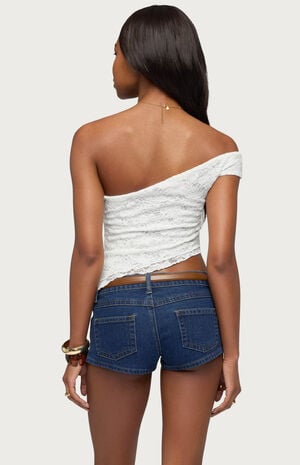 Asymmetric One Shoulder Lace Top image number 3