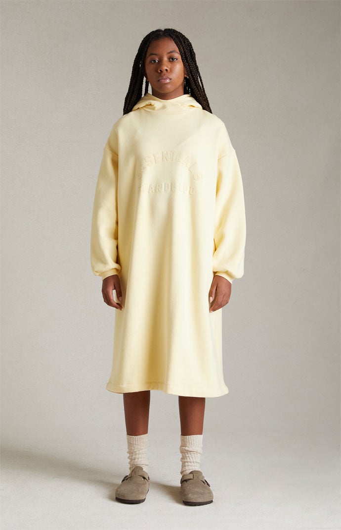 Yellow hooded dress store