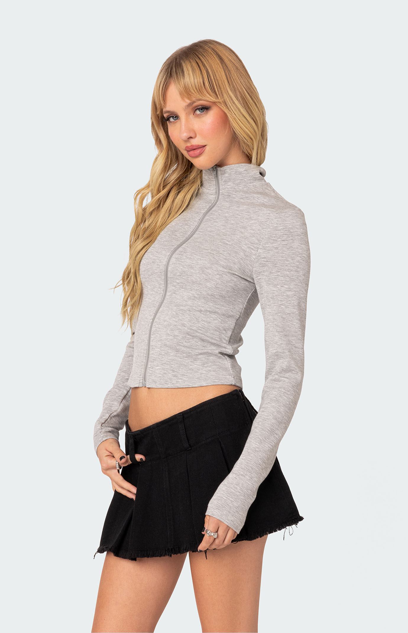 Theredthread グレートップス Edikted Tessa High Neck Zip Up Cardigan | Pacsun