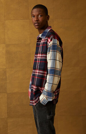 Multi Plaid Button Down Shirt Multi Plaid Button Down Shirt image number null