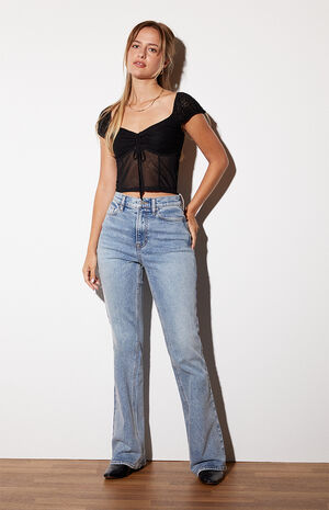 Sweetheart Cinched Mesh Top image number 4