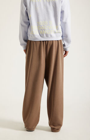Brown Fleece Extreme Baggy Sweatpants image number 4