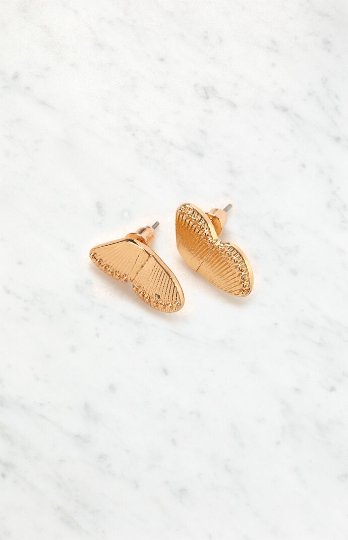 Gold Butterfly Wing Earrings